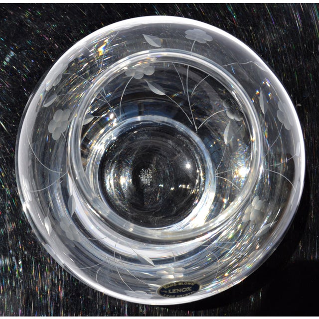 Lenox Crystal Chrysanthemum Hand Blown Vase 24% Lead Crystal Piece American Garden Series For Sale - Image 9 of 13