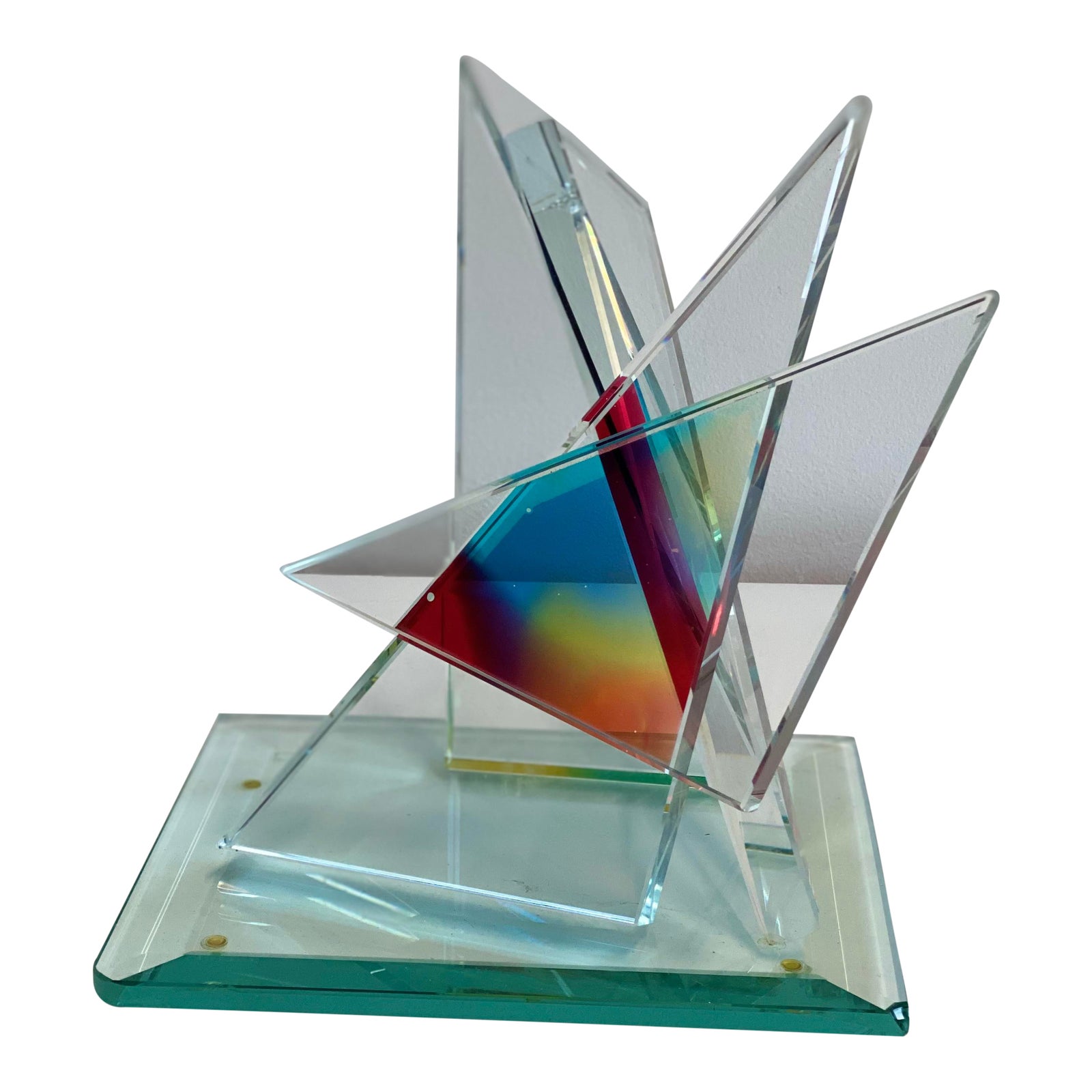Modern Prism Glass Sculpture Chairish