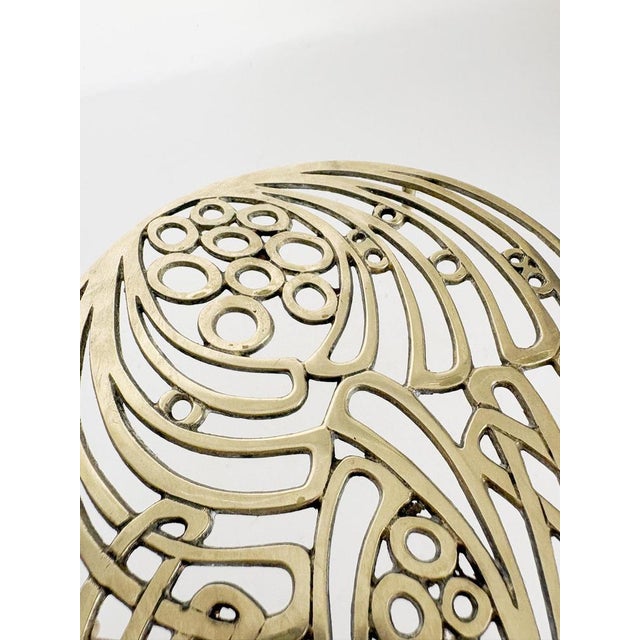 Brass Trivet with Art Nouveau Decoration, France, 1920s For Sale - Image 10 of 11