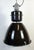 Large Industrial Black Enamel Lamp with Clear Glass Cover from Elektrosvit, 1960s For Sale - Image 6 of 18