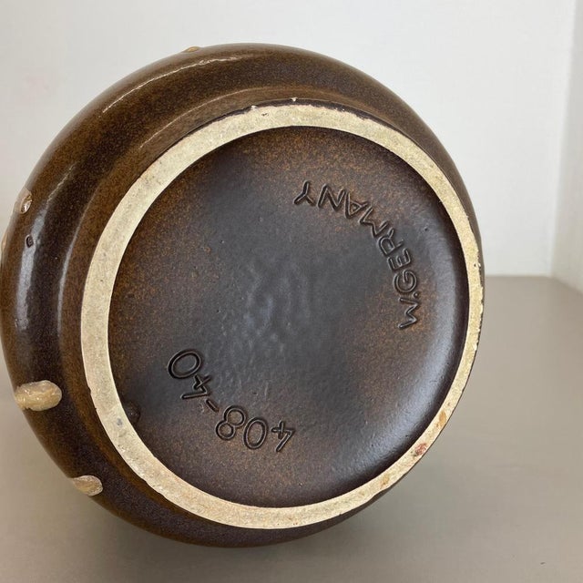 Large Fat Lava Pottery Multi Color Floor Vase attributed to Scheurich, 1970s For Sale - Image 18 of 18