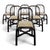Black Lacquered Rattan Chairs with Fabric Seats, 1970s, Set of 6 For Sale - Image 10 of 10