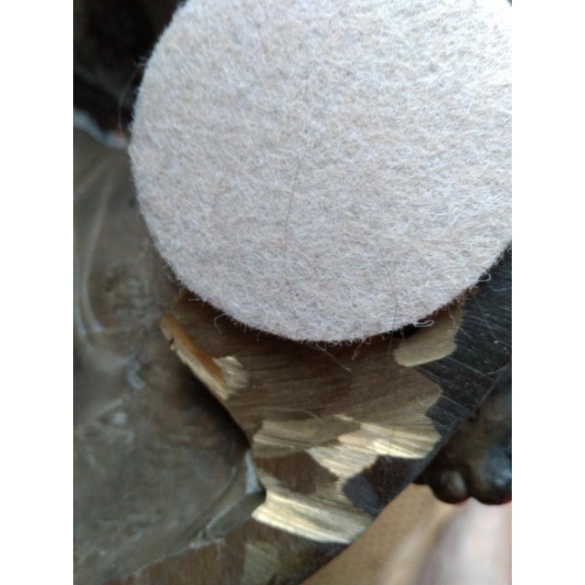 Antique Quality Patinated Solid Bronze Sculpture Statue Figures of Children the Secret Signed Auguste Moreau For Sale - Image 12 of 15