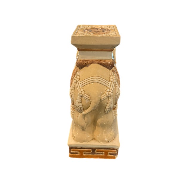 1970s Neutral Shades Elephant Plant Stand For Sale In Miami - Image 6 of 9