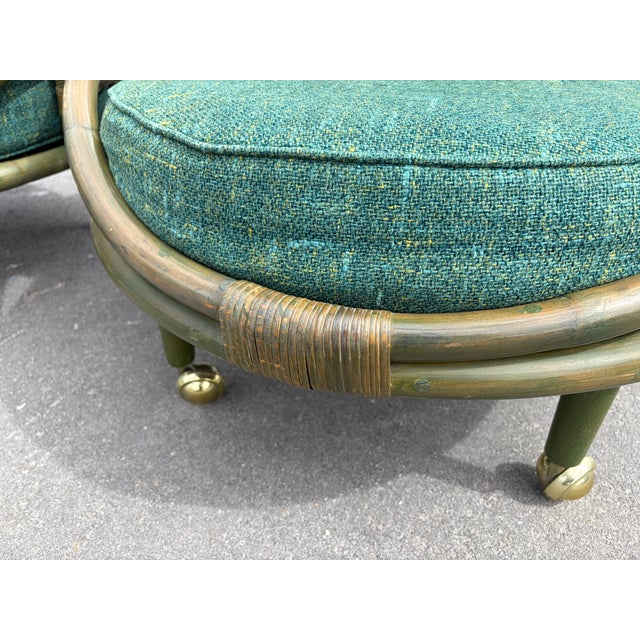 Wood 1950s Bamboo Lounge Chairs For Sale - Image 7 of 16