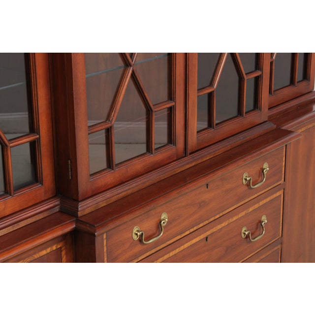 Henkel Harris Cherry 2 Piece London Breakfront For Sale - Image 11 of 18