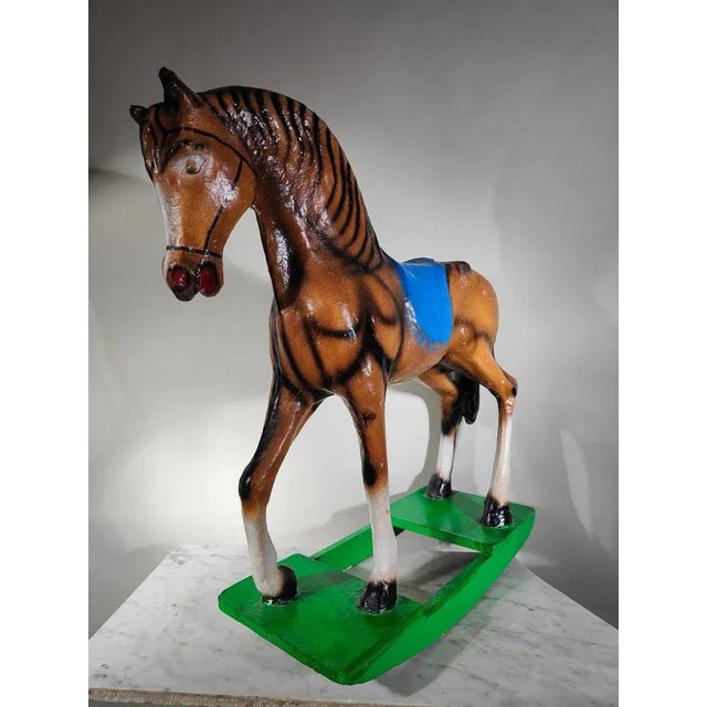 Paper Decorative Rocking Horse in Papier-Mâché, 1950s For Sale - Image 7 of 12