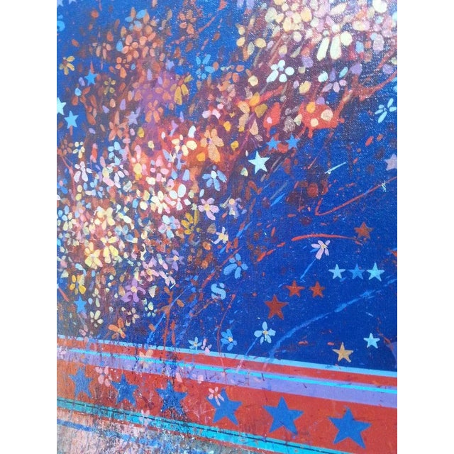 Venus and Stars 49" Oil Painting 1970s For Sale - Image 11 of 13
