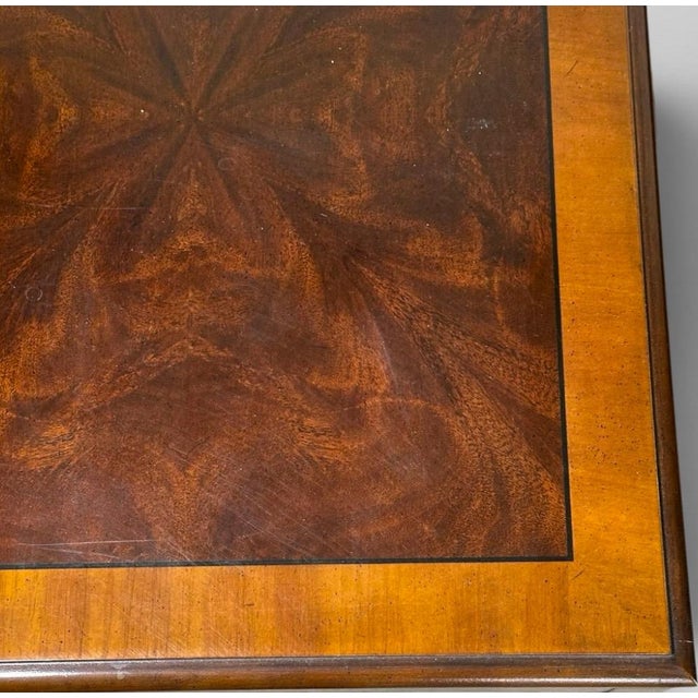 Wood Pair of Vintage Drexel Heritage Chinese Chippendale Burlwood End Tables For Sale - Image 7 of 18