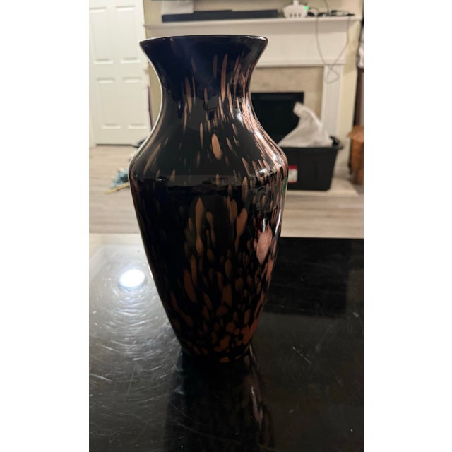 Glass Rare Vintage Vase Murano Italy by Maestri Vetrai Azzurra 15in New For Sale - Image 7 of 12