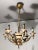 Art Deco Lacquered Metal and Brass Chandelier, circa 1940 For Sale - Image 3 of 13