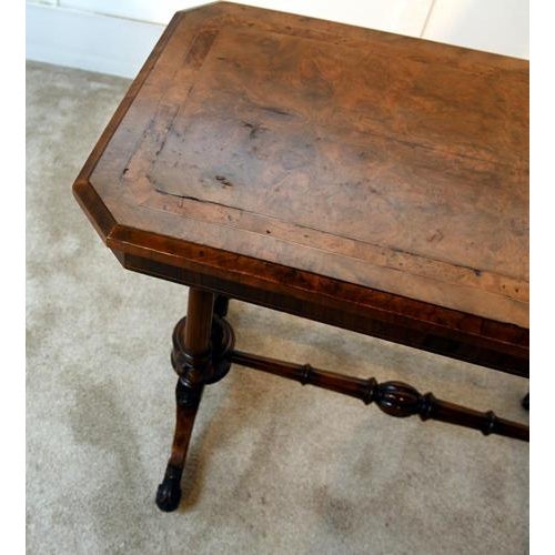 Antique Victorian Writing Table in Walnut, 1880s For Sale - Image 4 of 11