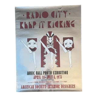 Rare 1978 Radio City Music Hall 'art Deco Interior' Rockettes Exhibition Poster For Sale
