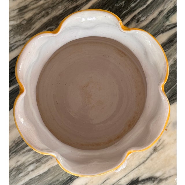 Made in Italy Trompe L’Oleil Yellow Cache Pot For Sale In Seattle - Image 6 of 12