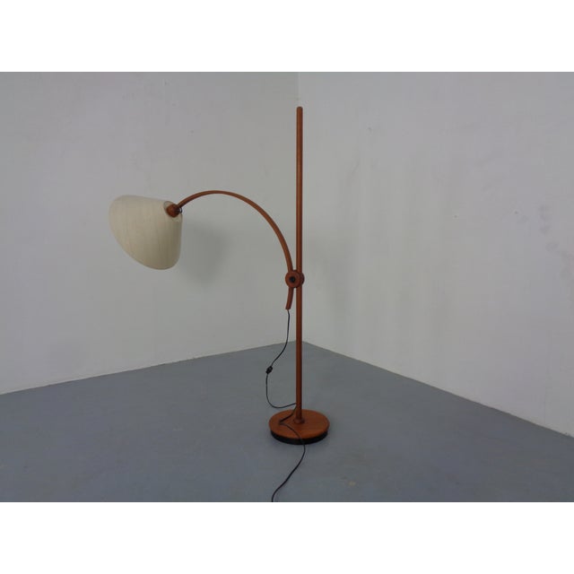 Beige Adjustable Teak Floor Lamp from Domus, Germany, 1970s For Sale - Image 8 of 18