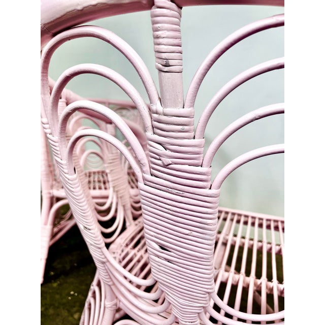 Vintage Pink Rattan Lounge Chairs- A Pair For Sale - Image 12 of 13