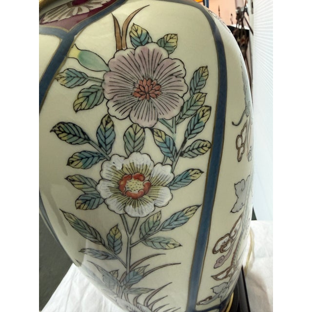 Early 21st Century Ethan Allen Chinoiserie Ceramic Table Lamp For Sale - Image 5 of 12