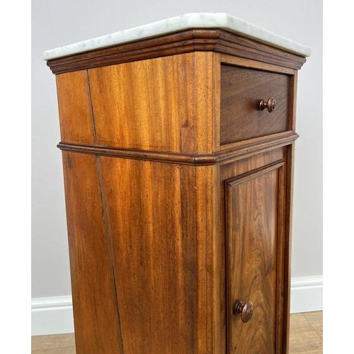 Stone French Style Bedside Table with Marble Top For Sale - Image 7 of 13