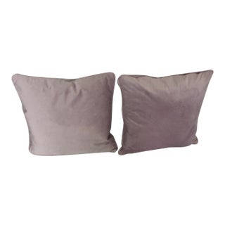 Contemporary Italian Velvet Lilac Pillows - a Pair For Sale