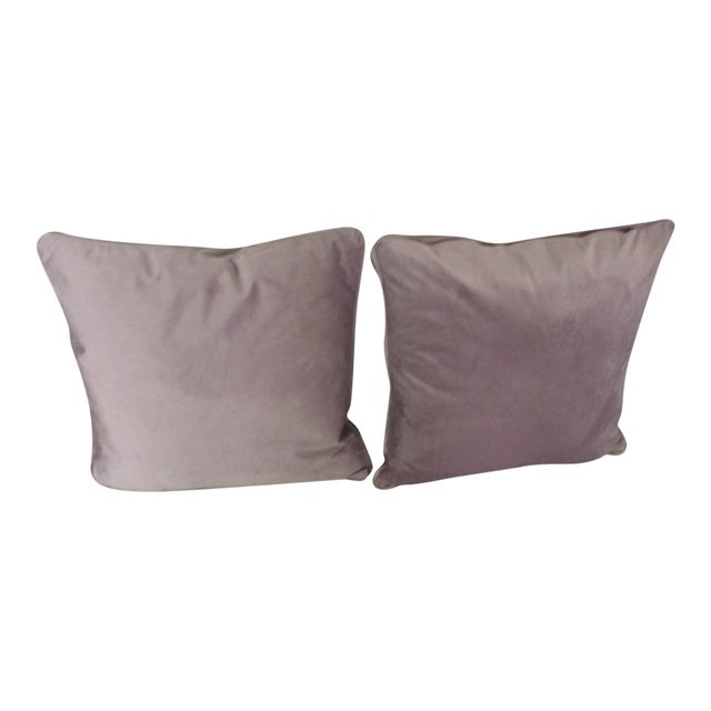 Contemporary Italian Velvet Lilac Pillows - a Pair For Sale