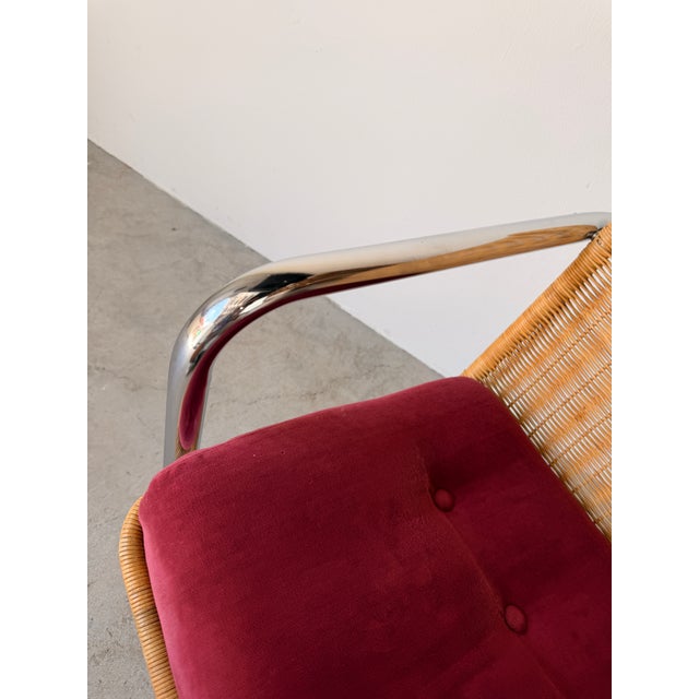Mid Century Modern Harvey Probber Style Chrome & Cane Cantilever Arm Chairs For Sale - Image 13 of 17