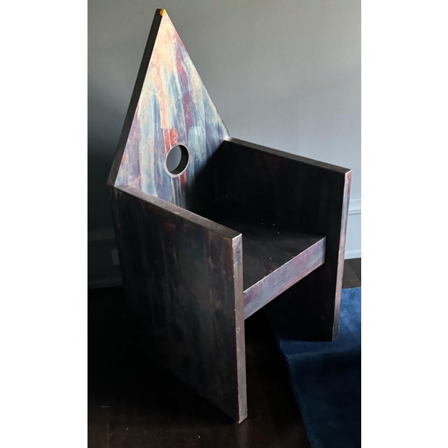 Beautiful 1986 Vescovina Chair by Lanfranco Benvenuti for Meccani Design. A throne-like silhouette armchair, constructed...