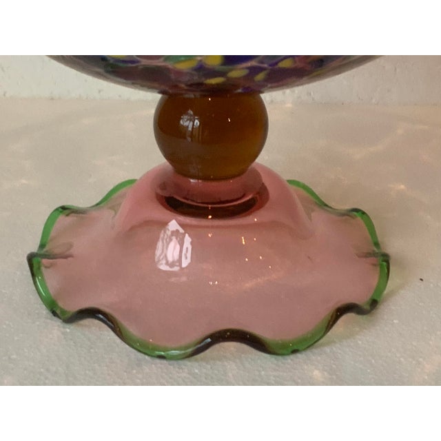 Modern Mackenzie Childs “Molten Confetti” Art Glass Bowl For Sale - Image 3 of 5