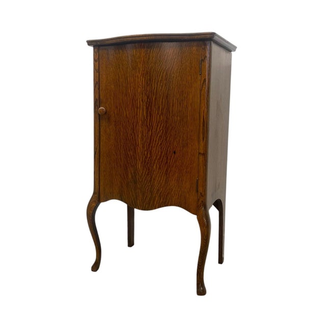 1970s Music Cabinet With Curved Shelves and Cabriole Legs For Sale - Image 4 of 8