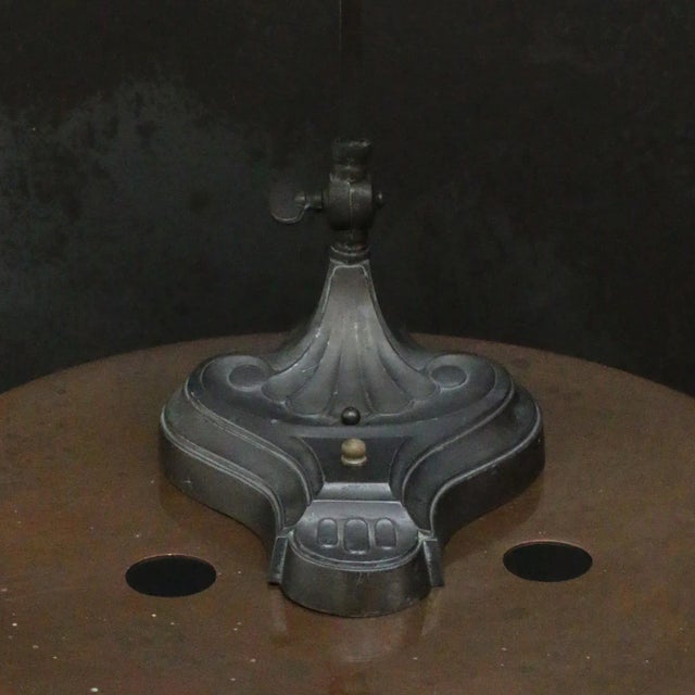 Art Deco French Brass Table Desk Light Banker Lamp For Sale - Image 9 of 10