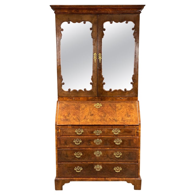 18th Century George II English Walnut Secretary Bookcase For Sale - Image 11 of 11