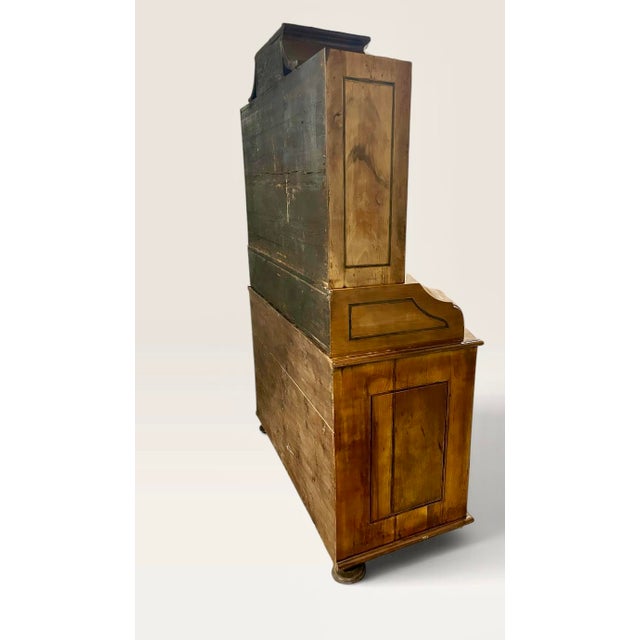 Mid 18th Century 18th Century German Baroque Walnut Veneer & Marquetry Bureau Cabinet For Sale - Image 5 of 12