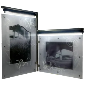 Large Urban Art Sculpture With Photo Transparency and Lucite "Diptych 2"
