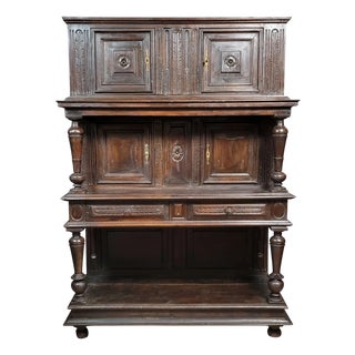 Renaissance Cabinet in Carved Wood, 1680 For Sale