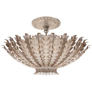 AERIN for Visual Comfort Signature Hampton Mini Chandelier in Burnished Silver Leaf For Sale