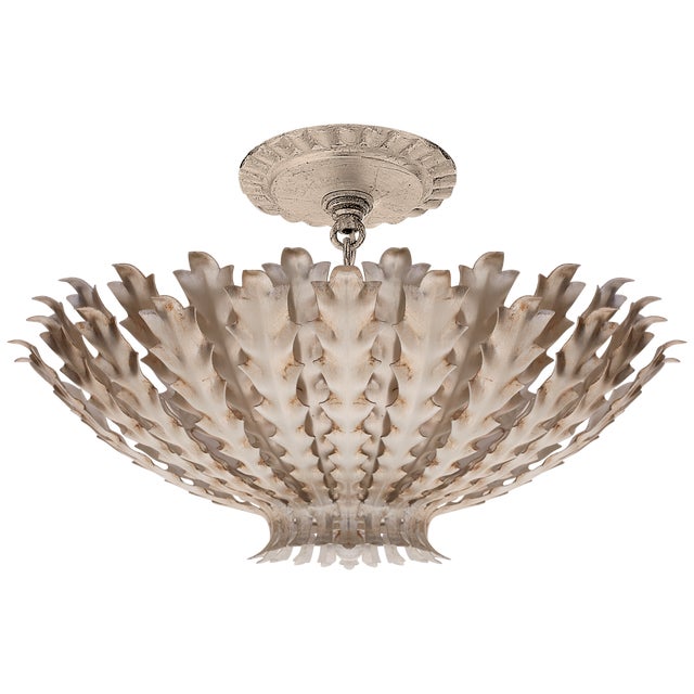 AERIN for Visual Comfort Signature Hampton Mini Chandelier in Burnished Silver Leaf For Sale