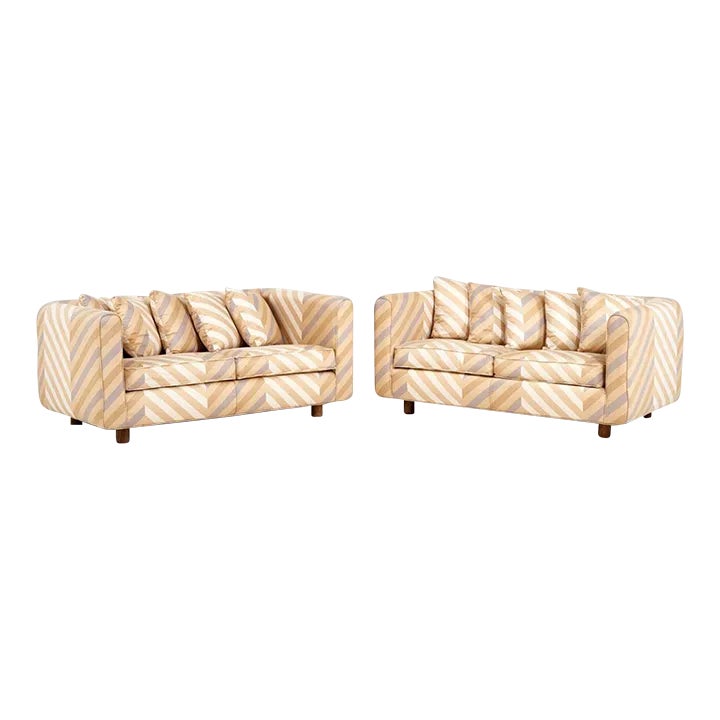 Post Modern Pair of Settee's, 1980 | Chairish