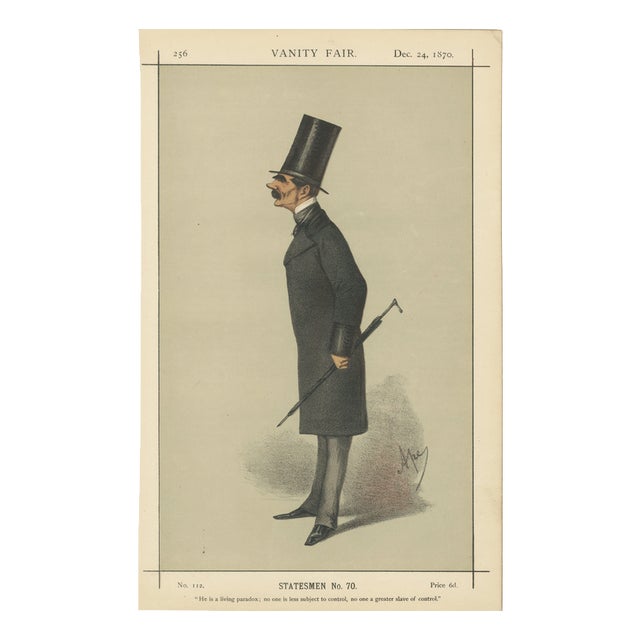 Vanity Fair, Statesman, 1870, Chromolithograph on Paper For Sale
