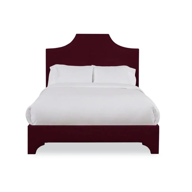 Casa Cosima Kit King Bedframe, Wine Velvet For Sale - Image 4 of 4