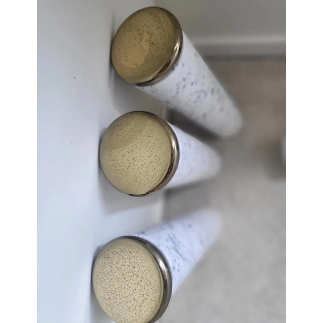 1980s Carrara Marble, Brass and Glass Coffee Table For Sale - Image 9 of 10