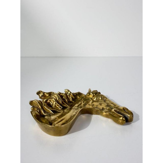 Mid-Century Modern Sculptural Brass Horse Head Ashtray, 1970s For Sale - Image 10 of 15