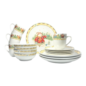 Contemporary Gibson “Snowman Frolic” Ceramic Dinnerware Set, Service for 4 - 16-Piece