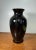 Japanese Hand Painted Vase 8” Black With Gold Rim & Floral Design Collectible For Sale - Image 4 of 10