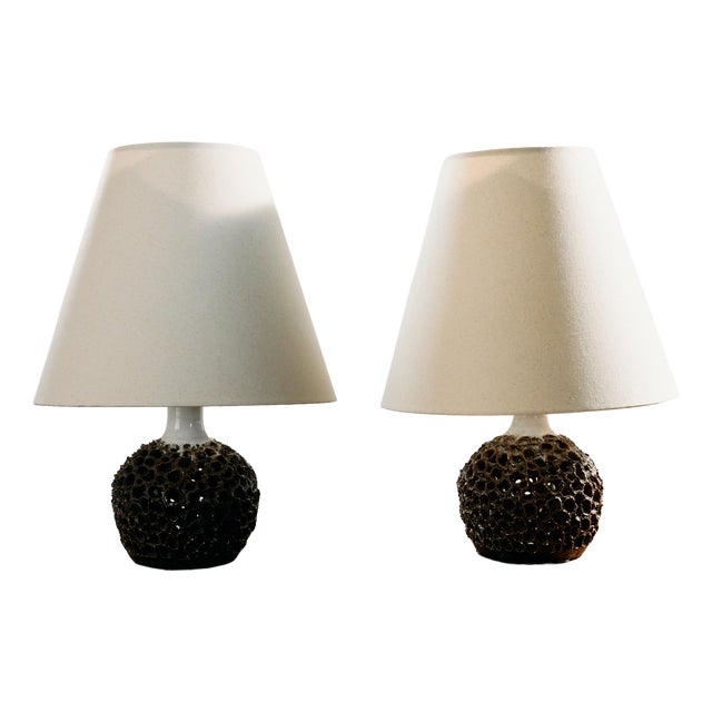 Danish Ceramic Table Lamp by Bodil Marie Nielsen, 1970s, Set of 2 For Sale