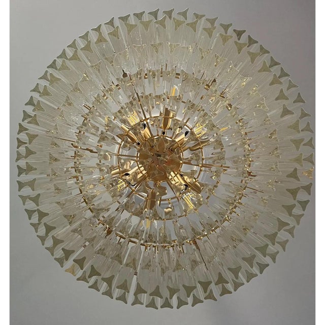 Murano Glass Chandelier with Clear Triedo Glass by Simoeng For Sale - Image 10 of 12