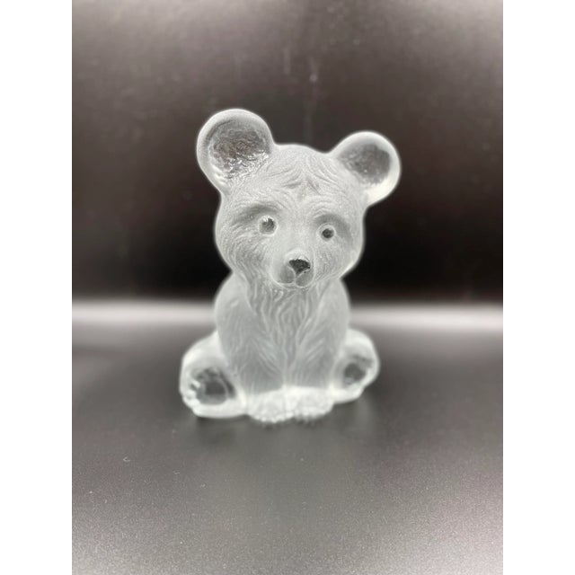 Mid 20th Century Vintage Viking Glass Frosted Cuddly Bear Figure/Shelf Ornament For Sale - Image 5 of 13