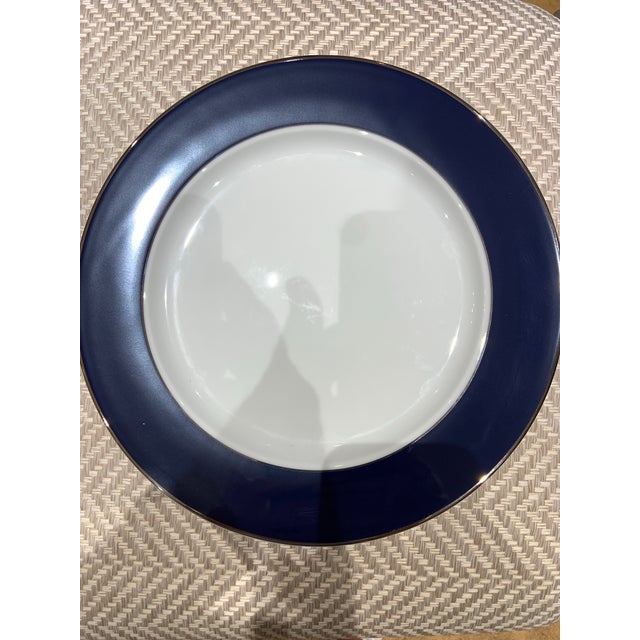 Bernardaud Limoges "Opaline Navy" Banded Chargers-/ Plates Set of 6 For Sale - Image 9 of 9