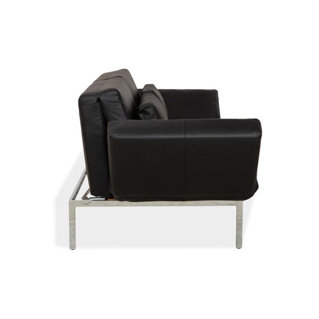 Roro 2-Seater Sofa in Black Leather from Brühl For Sale - Image 12 of 17
