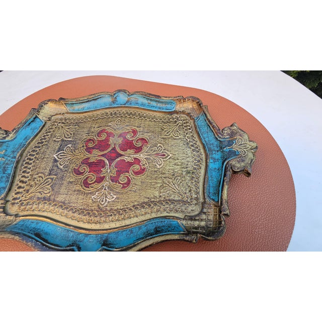 1970s Florentine Wooden Tray, 1970s For Sale - Image 5 of 8