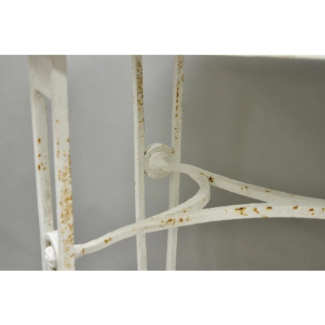 Antique Gothic Renaissance Wrought Iron Stretcher Base Potting Side Table (B) For Sale - Image 9 of 17