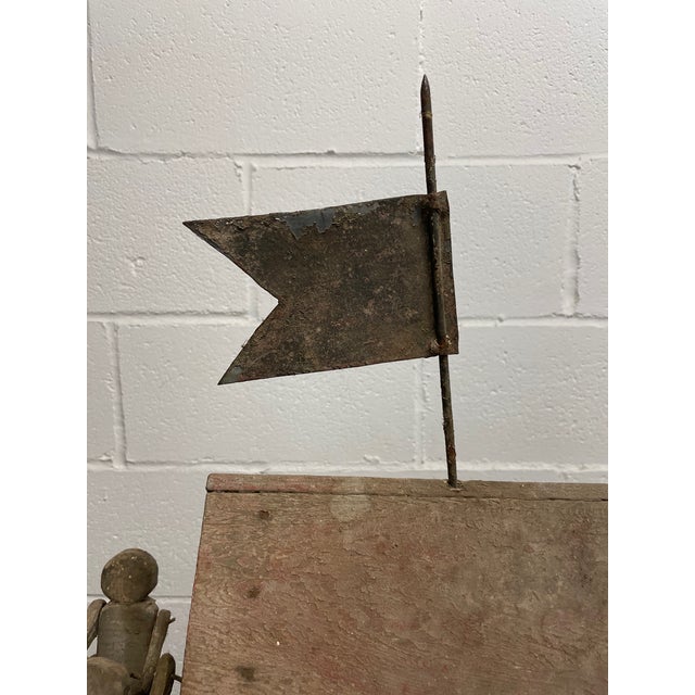 Early 20th Century Rustic Primitive Handmade Wood American Folk Art Outdoor Barn Whirligig For Sale - Image 10 of 12